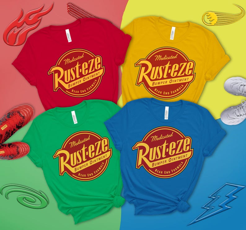 Medicated Rust Eze Disney Cars Rust-eze Logo Medicated Bumper Ointment Shirt, Disneyland ...