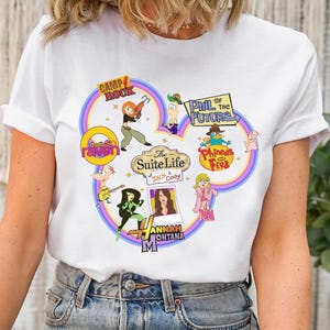 Disney Channel Filme Mickey Head T-Shirt, Disneyland Familie passendes Shirt, Disney Lizzie McGuire Hannah Montana Camp Rock Shirt, BTW Tee