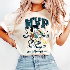 Disney Mickey Mouse MVP Football T-Shirt, Disney Sports Football Team Matching Shirt, WDW Magic Kingdom Disneyland Family Trip Matching Tee