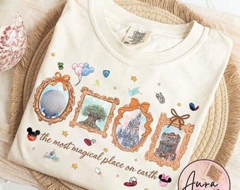Disney World 4 Parks The Most Magical Place On Earth Coquette Bow T-Shirt, WDW Epcot Center Trip Shirt, Disney Hollywood Studios 2026 Shirt
