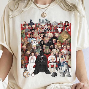 STAR WARS Characters Group Watching Movies In theater Shirt, Star Wars Fan Tee, Disneyland Family Matching Shirt, May The Force Be With You