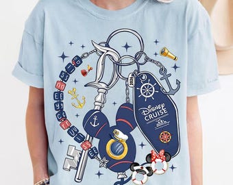 ディズニークルーズライン キーミッキーミニーヘッドTシャツ、ファミリークルーズバケーションギフト、ディズニーファミリークルーズお揃いシャツ、レッツクルーズ2026シャツ