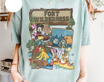 Maglietta da campeggio Disney Mickey and Friends Fort Wilderness, maglietta da campeggio WDW, maglietta coordinata per la famiglia Disneyland Resort, maglietta coordinata per il campeggio in famiglia