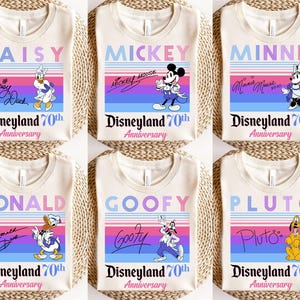 Disneyland Resort 70th Anniversary Mickey and Friends Retro Shirt, Disneyland Family Matching Shirt, Disneyland 70 Year Platinum Celebration