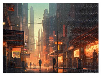 Electronic Sounds Cityscape: Atey Ghailan Style