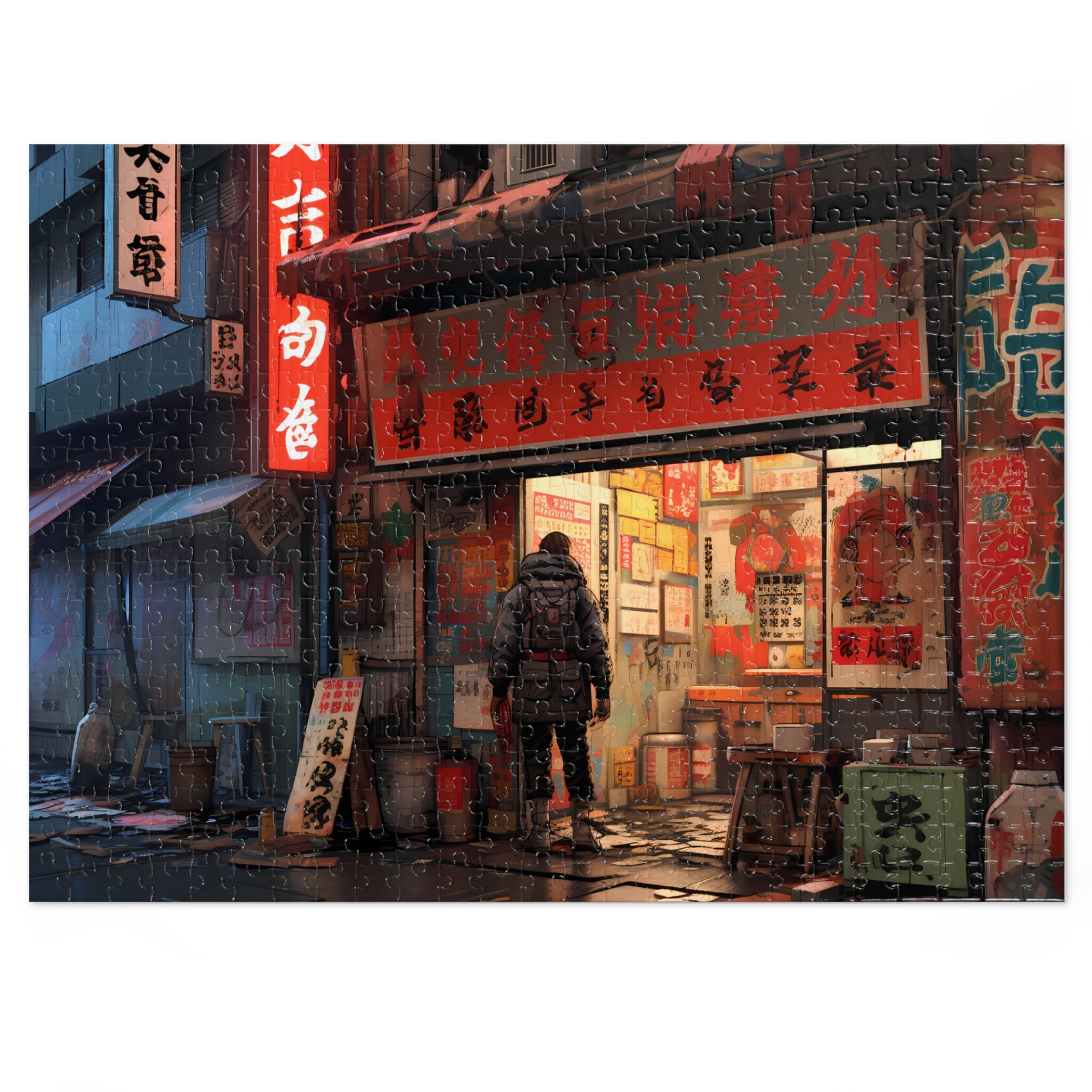 Shinoda Dreamscape: An AI-Imagined Cyberpunk Jigsaw Puzzle Odyssey
