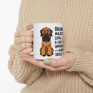 BRIARD: Cute Briard on White Ceramic Coffee Mug Cup, Dog Lover Gift for Coffee & Tea Fans