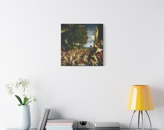 Quadro Su Tela Jeawa | Albero Blu E Lago | Paesaggio Sognante Grigio | Arte Moderna Per Soggiorno