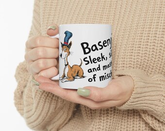 BASENJI: Cute Basenji Art on White Ceramic Coffee Mug Cup, Dog Lover Gift for Coffee & Tea Fans