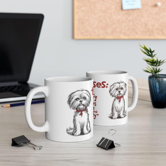 Tazza Regalo Maltese Terrier - 'A House Is Not A Home Without A Maltese' - Tazza Ceramica 325ml Con Foto Cane - Idea Per Amanti Dei Cani