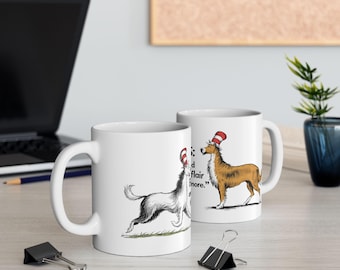 BORZOI: Cute Borzoi Art on White Ceramic Coffee Mug Cup, Dog Lover Gift for Coffee & Tea Fans