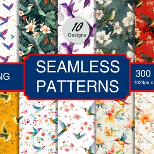 Hummingbird Chick Bird Bird Pattern #A1 Seamless Pattern High-Quality Png Image, Print, Paper, Commercial Use, Digital Download