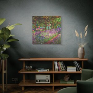 The Artist&#39;s Garden at Giverny By Claude Monet Canvas High-Quality Wall Art Painting Print Home Decor Artistic Masterpiece Fine Art