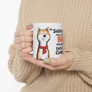 SHIBA INU: Cute Shiba Inu Art on White Ceramic Coffee Mug Cup, Dog Lover Gift for Coffee & Tea Fans