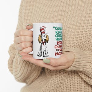 CAVALIER KING CHARLES: Cute Cavalier King Charles Spaniel on White Ceramic Coffee Mug Cup, Dog Lover Gift for Coffee & Tea Fans