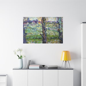 Ansicht von Arles, blühender Obstgarten von Vincent van Gogh Leinwand Hochwertige Wand Kunst Malerei Druck Wohnkultur Künstlerisches Meisterwerk Fine Art