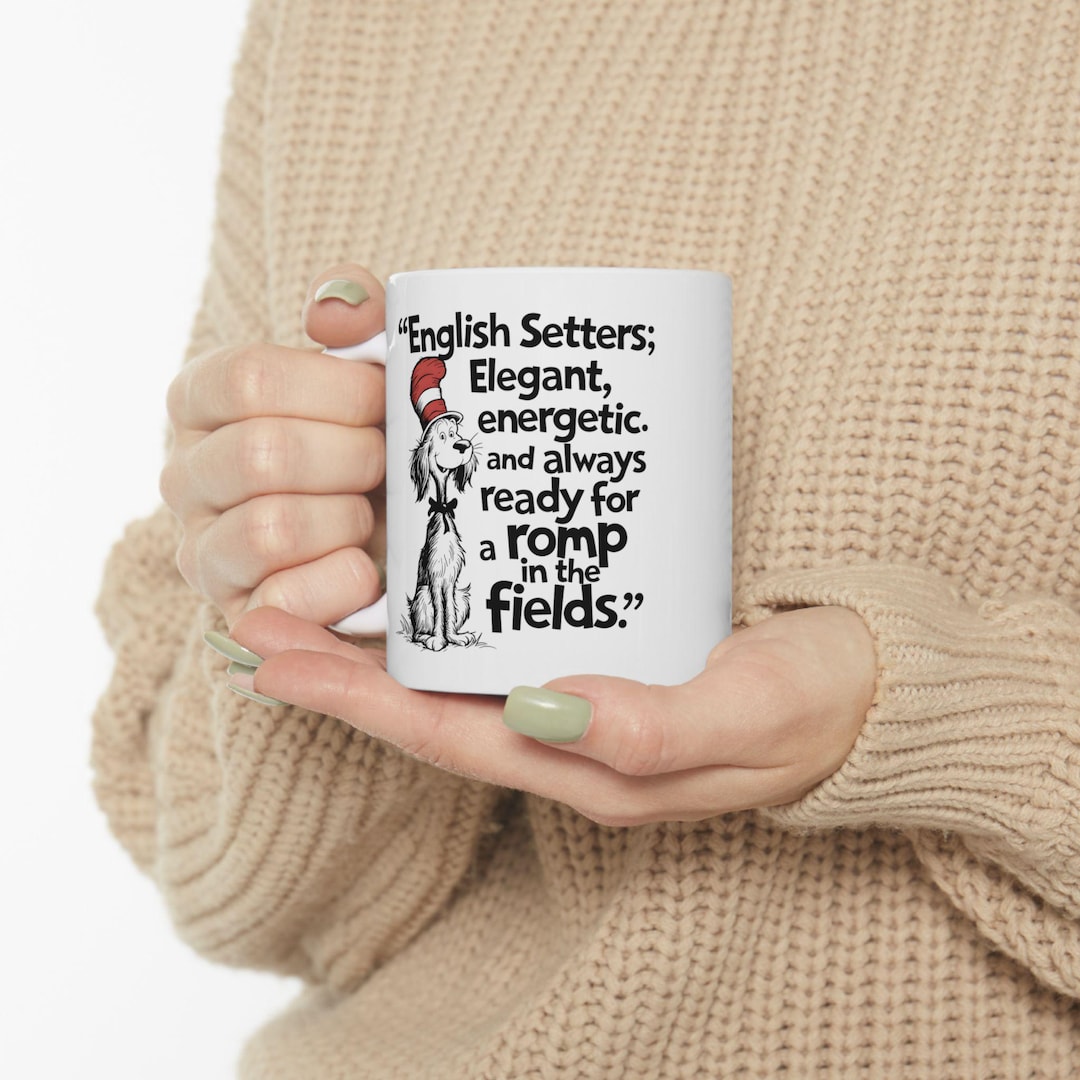 SETTER DOG: Cute English Setter Dog Art on White Ceramic Coffee Mug Cup ...