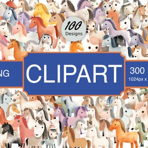 100 Unique Seamless Horse High-Quality PNG Images, Print, Paper, Drawing, Art, Craft, Card, Clip, Commercial Use, Digital Download