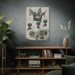 Still Life with Three Puppies By Eugène Henri Paul Gauguin Canvas High-Quality Wall Art Painting Print Home Decor Artistic Masterpiece Fine