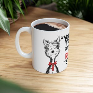 YORKSHIRE TERRIER: Cute Yorkshire Terrier Art on White Ceramic Coffee Mug Cup, Dog Lover Gift for Coffee & Tea Fans