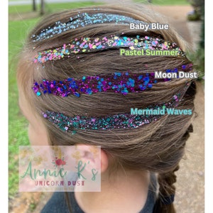 Mermaid Waves : Annie K’s Unicorn Dust- Glitter Hair / Body Gel - Birthday Party Favors- Spa Party- Princess Hair