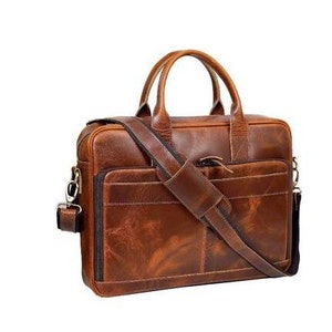 Handcrafted Leather briefcases 16 inch Laptop Bags for Men and Women zdjęcie 1