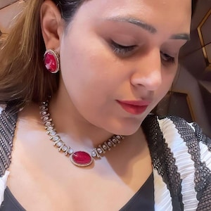 Premium Polki stones Kundan Necklace and Indian Jewelry, Statement Choker, Wedding Jewelry Moissanite Kundan made doublet stone with studs