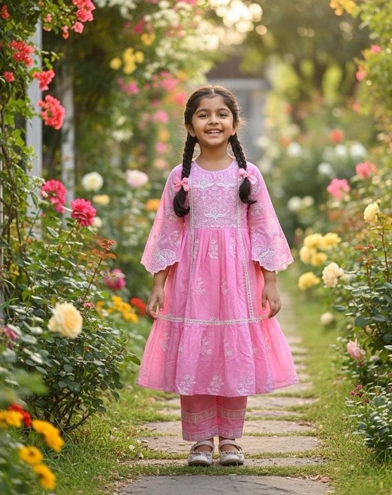 Salwar Suit Little Girl Dresses For Women Girls Gown Sharara Set