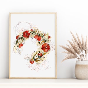 Wreath of Poppies - Wall art