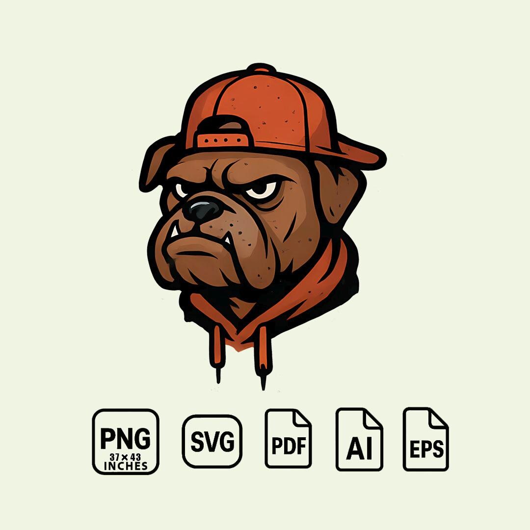Bulldog Mascot Png Svg Pdf Ai Eps Digital Download, Bulldog Gangster ...