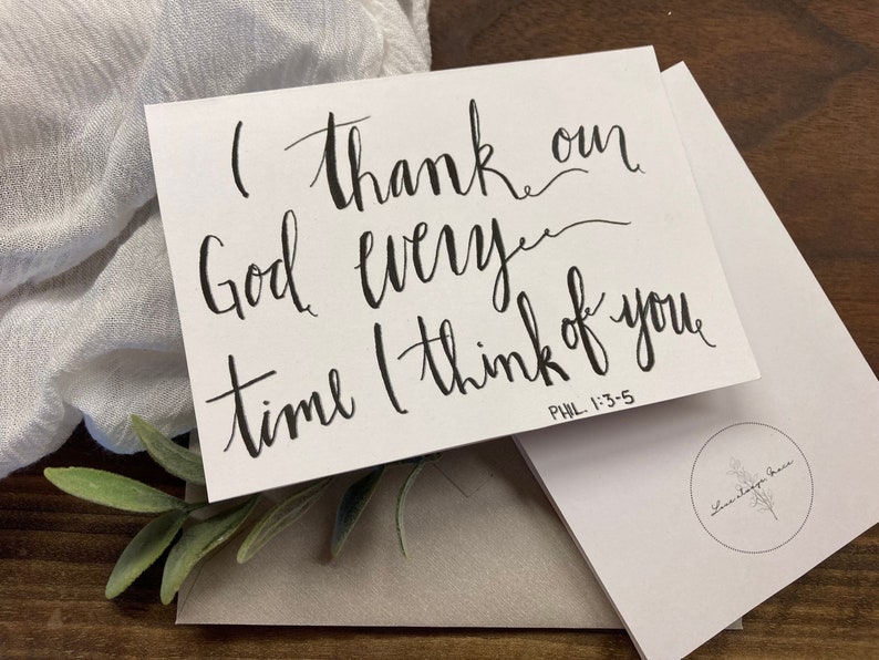 Christian Thank You Card Etsy