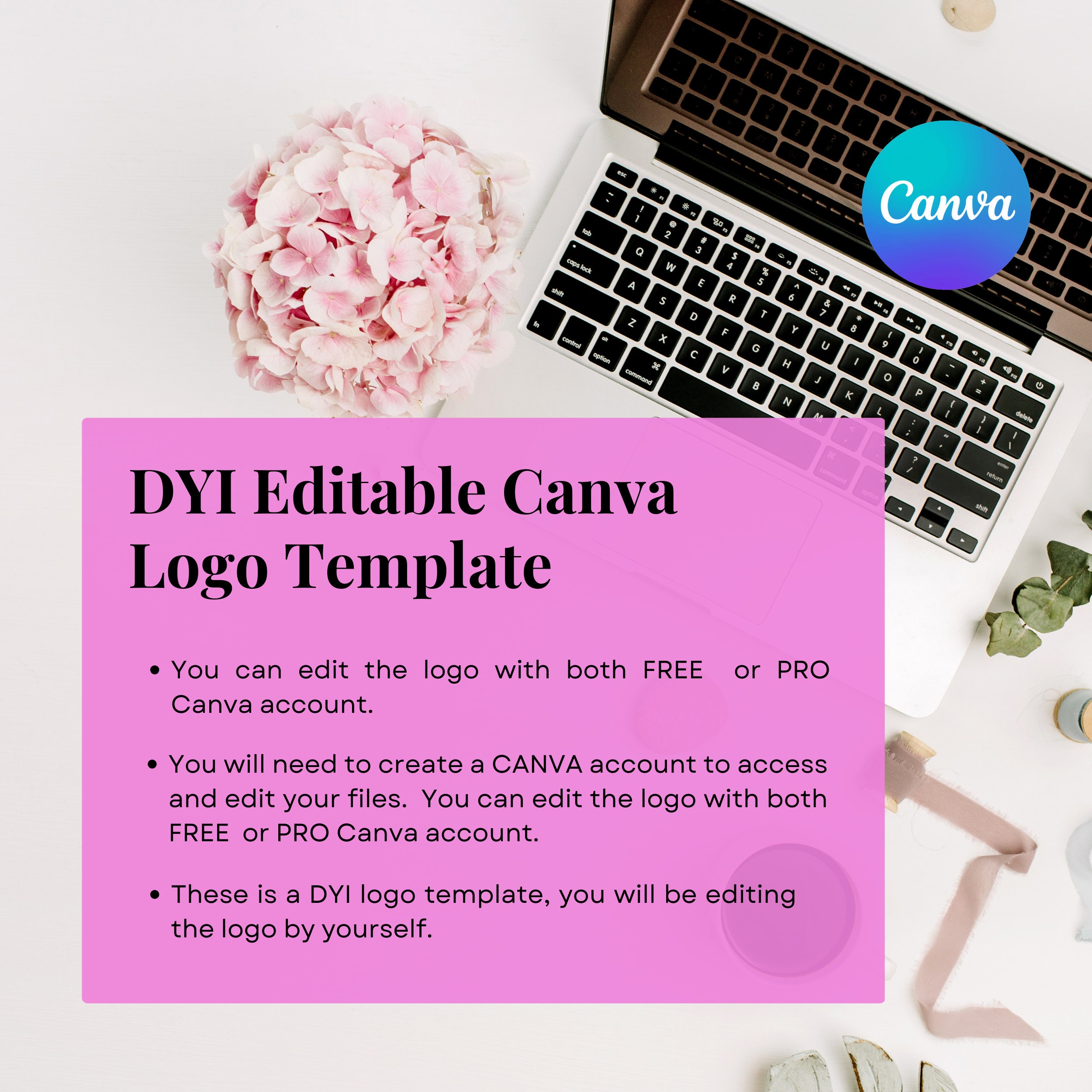 Colorful Logo Design - Cute Logo Template Canva - Editable Small ...