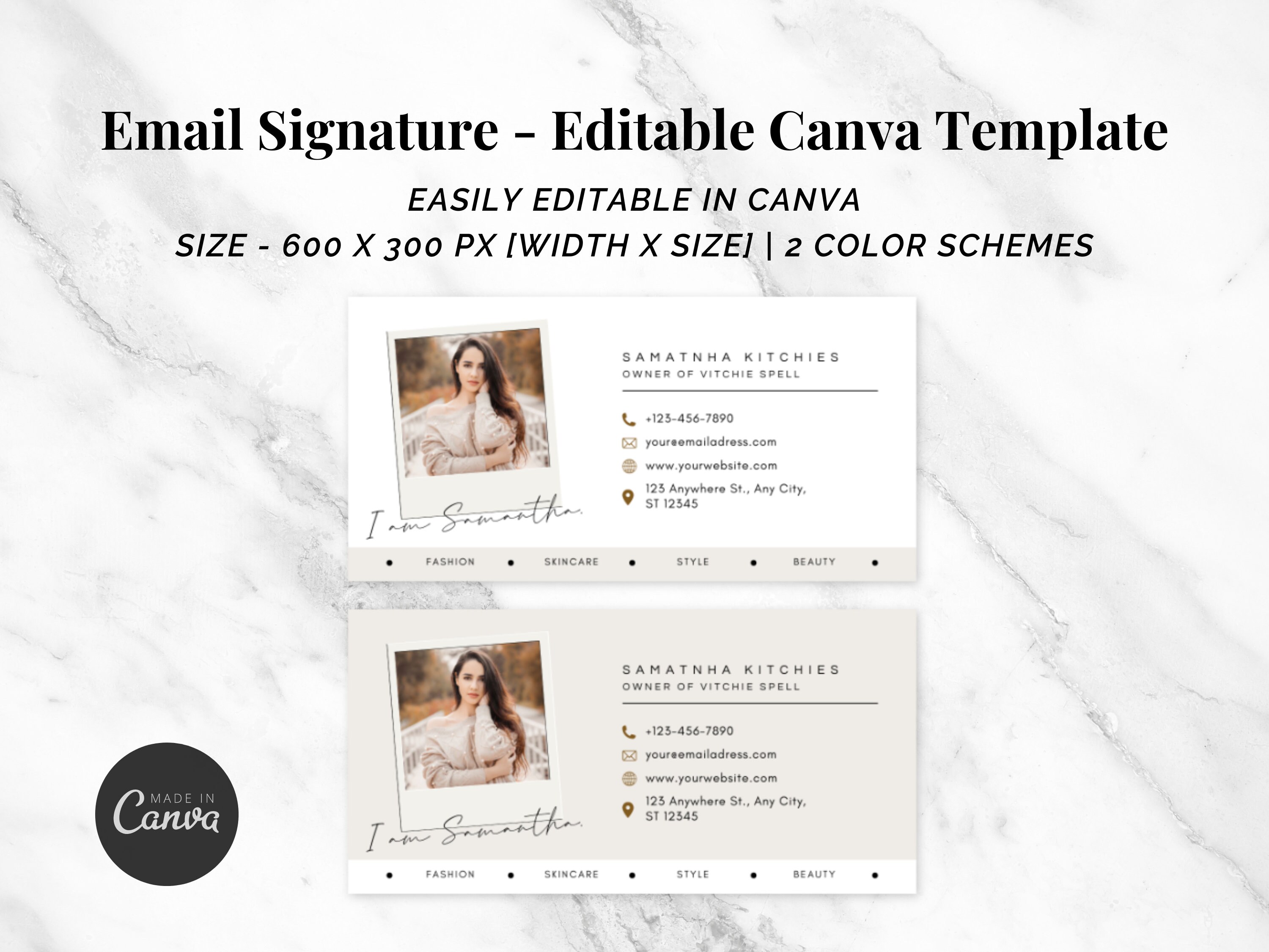 Minimal Email Signature Template Canva - Small Business Email Design ...