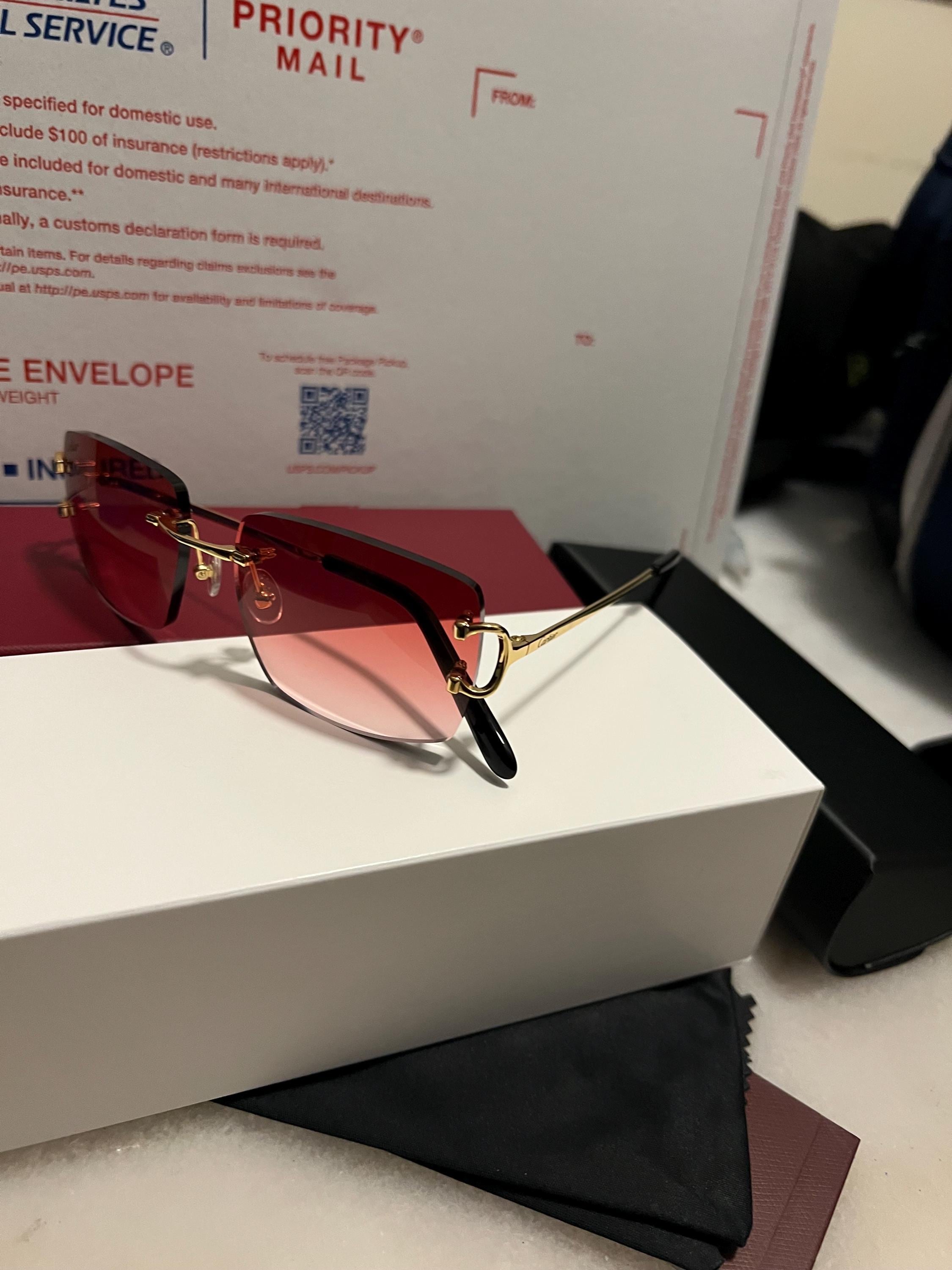 Signature C Wire Square Red Lenses Etsy