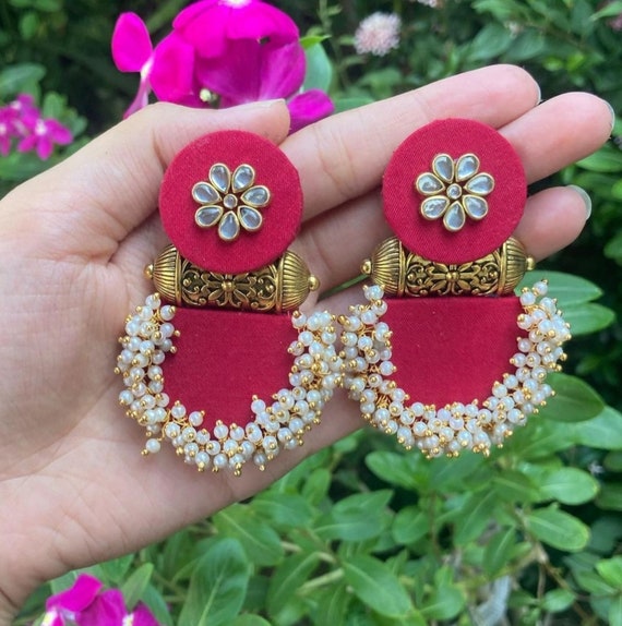 Fabric earrings deals online