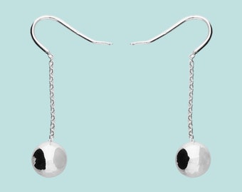 Sterling Silver Ball Drop Hook-in Earrings