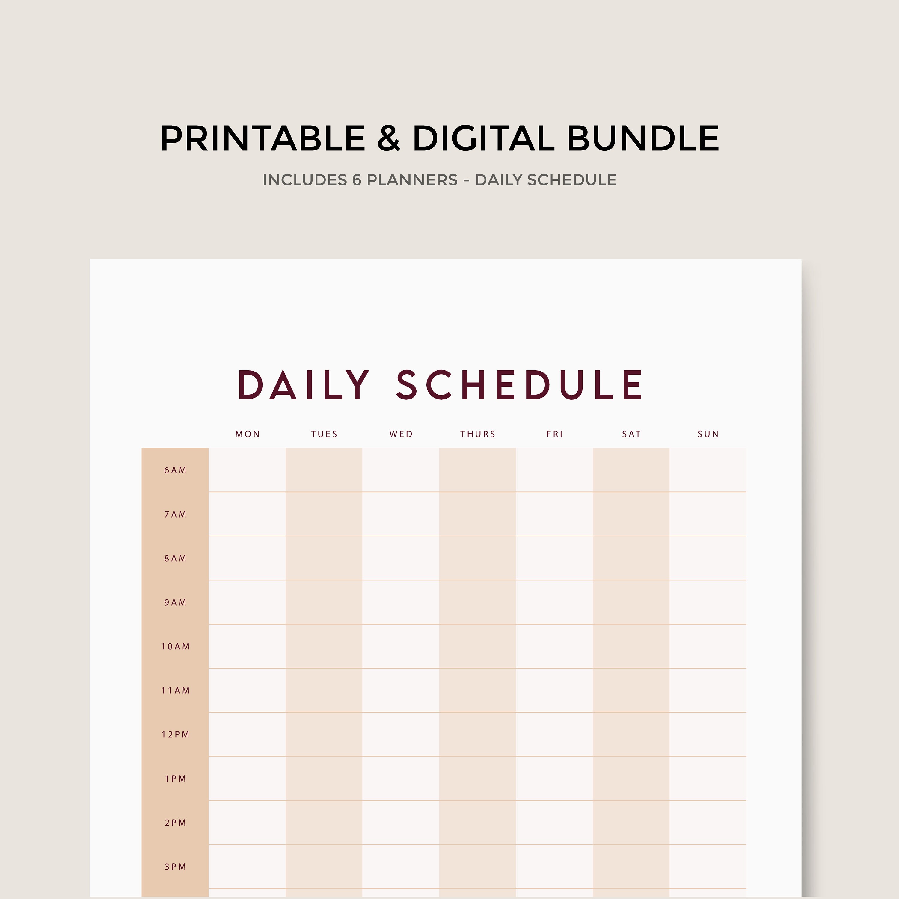 Digital and Printable Planner Bundle Productivity Planner Weekly