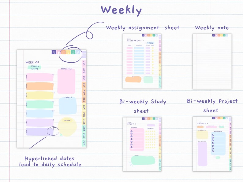 20232024 DIGITAL Planner Academic Samsung Notes Penly Etsy