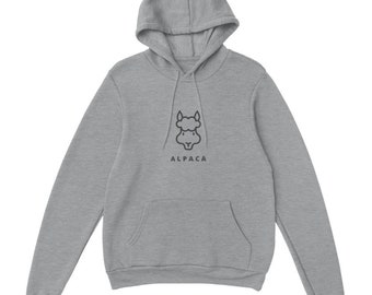 Alpaca graphic hoodie, aesthetic unisex hoodie, presents for her, presents for him, gift for animal lover, print pullover style hoodie,