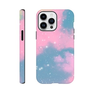 Pastel Pink Blue Stars Tough Phone Case, protective mobile cover, Samsung Galaxy S23-20 & iPhone 14 13 12 11 X XR XS plus/pro/max/mini/ultra