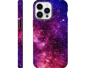 ブルーパープルギャラクシータフフォンケース、保護プリントモバイルカバー、Samsung Galaxy S23-20 & iPhone 14 13 12 11 X XR XS plus/pro/max/mini/ultra