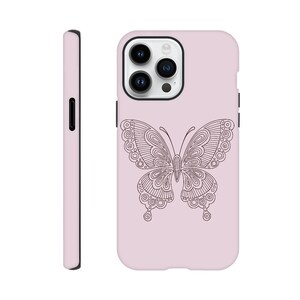 Butterfly tough phone case, protective art print mobile cover, Samsung Galaxy S23-20 & iPhone 14 13 12 11 X XR XS plus/pro/max/mini/ultra