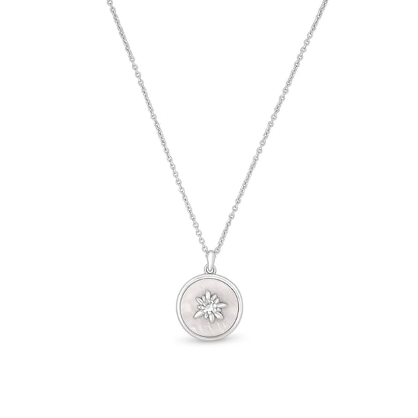 Edelweiss ketting zilver, hoogwaardige sieraden, uniek cadeau, minimalistisch, cadeau voor vrouw