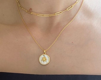 Edelweiss ketting goud, hoogwaardige sieraden, uniek cadeau, minimalistisch, cadeau natuurliefhebber, bergliefhebber, Wanderlust