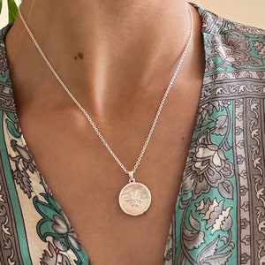 Edelweiss necklace, mother of pearl, 925 sterling-silver