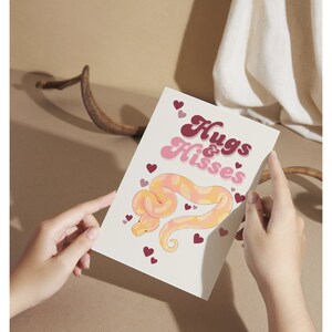Conjunto de 4 cartões estéticos retrô de cobra para o dia dos namorados - saudação de amor, romance nostálgico, download instantâneo, para impressão, cartão postal de dia dos namorados