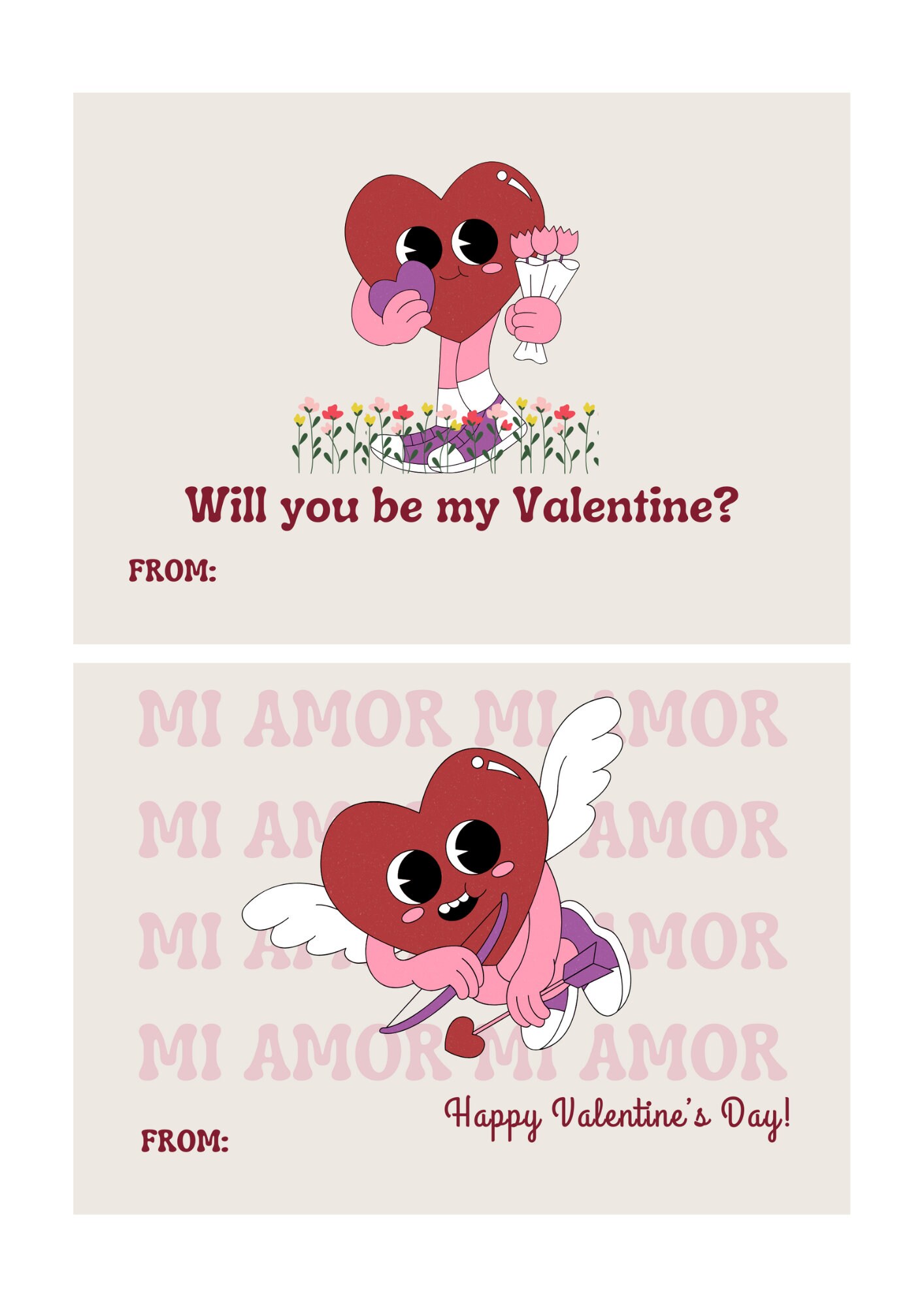 Retro Vintage Aesthetic Valentine's Day Cards - Nostalgic Love ...