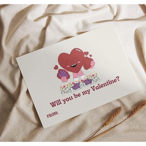Set of 4 Retro Aesthetic Valentine's Day Cards - Love Greeting, Nostalgic Romance, Instant Download, Printable, Red Valentine postcard