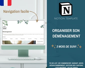 Organiser son déménagement Template Notion Template Français préparer son demenagement bien organiser un demenagement Template modifiable