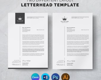Plantilla editable de membrete empresarial: Papelería corporativa moderna (descarga digital, compatible con Canva y Word)